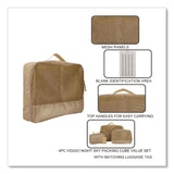 Bioworld® Four-Piece Packing Cube Set, Assorted Sizes, Light Brown (BWRPAA8446PLBPP) Each
