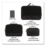 Bioworld® Four-Piece Packing Cube Set, Assorted Sizes, Black (BWRPAA8448PLBPP) Each