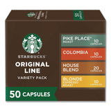 Starbucks® By NESPRESSO® Original Line Variety Pack, Blonde Espresso/Columbia/House Blend/Pike Place Original Pods, 50/Box (SBK109044) Box of 50