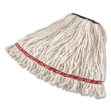 Rubbermaid® Commercial Super Stitch Cotton Looped End Wet Mop, 20 oz, White, 1" Headband, 6/Carton (RCP11206WH00CT) Case of 6
