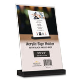 Global Printed Products Acrylic Sign Holder with Black Angled Base, 3.5 x 5 Insert (GPUSGNHAB35X5BK) Each
