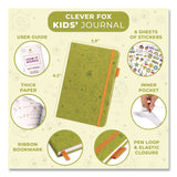 Clever Fox® Kids' Guided Journal, Undated 14-Week Format, Engraved Fun Character/Activity Artwork, Apple Green Cover, 8.3 x 5.8 Sheets (LFXCFKJAPPLGRN) Each