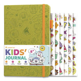 Clever Fox® Kids' Guided Journal, Undated 14-Week Format, Engraved Fun Character/Activity Artwork, Apple Green Cover, 8.3 x 5.8 Sheets (LFXCFKJAPPLGRN) Each