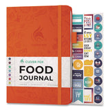 Clever Fox® Food Journal, Undated Six-Month Format, Engraved Food and Fitness Artwork, Orange Cover, 8.3 x 5.8 Sheets (LFXKL33NAAXO2) Each