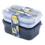 ello® Lunch Stack Bento Box, 2 Containers, 5.24 x 7.13 x 4.41, Blue (LFC62124449206) Each