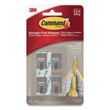 Command™ Small Stainless Steel Metal Hooks, Metal, Silver, Supports 0.5 lb, 4/Pack (MMM17031SS4ESF) Each