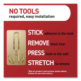 Command™ Decorative X-Large Triple Hooks, Plastic, Satin Brass, Supports 10 lb, 2/Pack (MMM17038BR2ES) Pack of 2