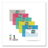 C-Line® Reusable Poly Envelope, Hook/Loop Closure, 9.37 x 13, Randomly Assorted Colors (CLI58000) Each