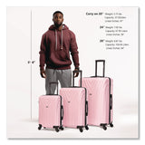 InUSA Luggage Vasty Three-Piece Hardside Spinner Luggage Set, Pink (WLBIUVASSMLPNK) Each