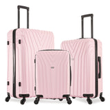 InUSA Luggage Vasty Three-Piece Hardside Spinner Luggage Set, Pink (WLBIUVASSMLPNK) Each