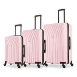InUSA Luggage Vasty Three-Piece Hardside Spinner Luggage Set, Pink (WLBIUVASSMLPNK) Each