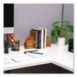 Mind Reader Wood Rustic Bookends, Nonskid Base, 1.5 x 4 x 4.75, Brown (EMSWOODEND2BRN) Each