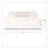 Excello Global Products® Business Card Holders, Holds 50 Cards, 3.75 x 1.5 x 1.88, Plastic, Clear, 2/Pack (EXOBCH2PK) Each