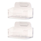 Excello Global Products® Business Card Holders, Holds 50 Cards, 3.75 x 1.5 x 1.88, Plastic, Clear, 2/Pack (EXOBCH2PK) Each