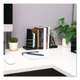 Mind Reader Wood Decorative Basket Bookends, Nonslip Base, 4 x 4 x 5, Wood/Metal, Brown/Gold (EMSBOOKBASK2BLK) Each