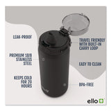 ello® Cooper Stainless Steel Vacuum Insulated Water Bottle, 32 oz, Black (LFC48909994006) Each