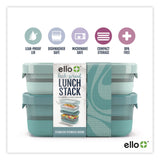 ello® Lunch Stack Bento Box, 2 Containers, 5.24 x 7.13 x 4.41, Mint Chip (LFC62124449356) Each