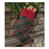L.L.Bean® Tartan Velvet Stocking, 8.5 x 22, Green Plaid (LLB521381972) Each