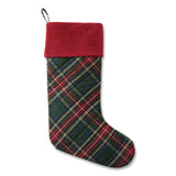 L.L.Bean® Tartan Velvet Stocking, 8.5 x 22, Green Plaid (LLB521381972) Each