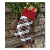 L.L.Bean® Tartan Velvet Stocking, 8.5 x 22, Cream Plaid (LLB5213811572) Each