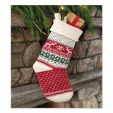 L.L.Bean® Fair Isle Christmas Stocking, 7.5 x 24, Red Fair Isle Print (LLB52138249745) Each