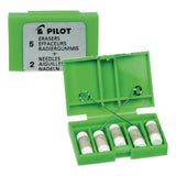 Pilot® Dr. Grip Mechanical Pencil Eraser Refill for Pencil Marks, White, 5/Pack (PIL70001) Each