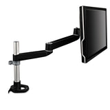 3M™ Dual Monitor Swivel Arm, 360 Degree Rotation, +15 Degree/-90 Degree Tilt, 180 Degree Pan, Black/Gray, Supports 30 lb (MMMMA140MB) Each