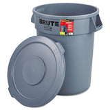 Rubbermaid® Commercial Brute Container with Lid, 32 gal, Plastic, Gray (RCP863292GRA) Each