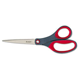 Scotch® Precision Scissors, 8" Long, 3.13" Cut Length, Gray/Red Straight Handle (MMM1448) Each