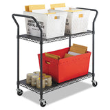 Safco® Wire Utility Cart, Metal, 2 Shelves, 400 lb Capacity, 43.75" x 19.25" x 40.5", Black (SAF5337BL) Each