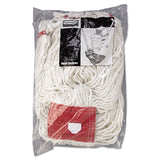 Rubbermaid® Commercial Web Foot Wet Mop Head, Shrinkless, Cotton/Synthetic, White, Large, 6/Carton (RCPA253WHI) Case of 6