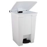 Rubbermaid® Commercial Indoor Utility Step-On Waste Container, 12 gal, Plastic, White (RCP6144WHI) Each