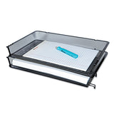 Universal® Deluxe Mesh Stacking Side Load Tray, 1 Section, Legal Size Files, 17" x 10.88" x 2.5", Black (UNV20012) Each