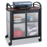 Safco® Impromptu Refreshment Cart/Machine Stand, Engineered Wood, 3 Shelf, 34x21.25x36.5, Cherry/Black, Ships in 1-3 Business Days (SAF8966BL)