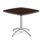 Iceberg CafeWorks Cafe-Height Table, Square, 36" x 36" x 30", Walnut/Silver (ICE65614) Each