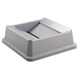 Rubbermaid® Commercial Untouchable Square Swing Top Lid, Plastic, 20.13w x 20.13d x 6.25h, Gray (RCP2664GRAY) Each