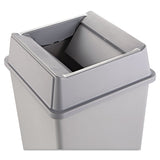 Rubbermaid® Commercial Untouchable Square Swing Top Lid, Plastic, 20.13w x 20.13d x 6.25h, Gray (RCP2664GRAY) Each