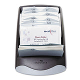 Durable® VISIFIX Desk Business Card File, Holds 200 2.88 x 4.13 Cards, 5 x 9.31 x 3.56, Plastic, Graphite/Black (DBL241301) Each