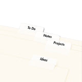 Avery® Printable Plastic Tabs with Repositionable Adhesive, 1/5-Cut, White, 1.75" Wide, 80/Pack (AVE16282) Pack of 80