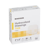 McKesson Thin Hydrocolloid Dressing Film Backing 2 X 2 Inch Square Hydrocolloid (882980_EA) 1/EA