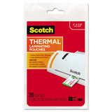 Scotch™ Laminating Pouches, 5 mil, 3.75" x 2.38", Gloss Clear, 20/Pack (MMMTP585120) Pack of 20