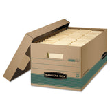 Bankers Box® STOR/FILE Medium-Duty 100% Recycled Storage Boxes, Legal Files, 15.88" x 25.38" x 10.25", Kraft/Green, 12/Carton (FEL1270201) Case of 12