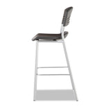 Iceberg CafeWorks Stool, Supports Up to 225 lb, 30" Seat Height, Graphite Seat, Graphite Back, Silver Base (ICE64527) Each