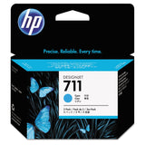 HP HP 711, (CZ134A) 3-Pack Cyan Original Ink Cartridges (HEWCZ134A) Pack of 3
