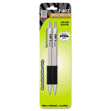 Zebra F-402 Retractable Ballpoint Pen, 0.7mm, Black Ink, Steel/Black Barrel, 2/Pack (ZEB29212) Pack of 2