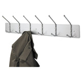 Safco® Metal Wall Rack, Six Ball-Tipped Double-Hooks, Metal, 36w x 3.75d x 7h, Satin (SAF4162) Each