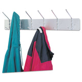 Safco® Metal Wall Rack, Six Ball-Tipped Double-Hooks, Metal, 36w x 3.75d x 7h, Satin (SAF4162) Each