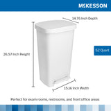 McKesson Trash Can 52 Quart / 13 gal. White Plastic Rectangular (1223698_EA) 1/EA