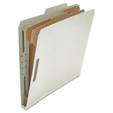 Universal® Six-Section Pressboard Classification Folders, 2" Expansion, 2 Dividers, 6 Fasteners, Letter Size, Gray Exterior, 10/Box (UNV10272) Each