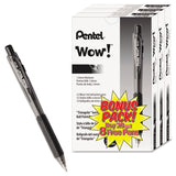 Pentel® WOW! Ballpoint Pen Value Pack, Retractable, Medium 1 mm, Black Ink, Smoke/Black Barrel, 36/Pack (PENBK440ASWUS) Pack of 36